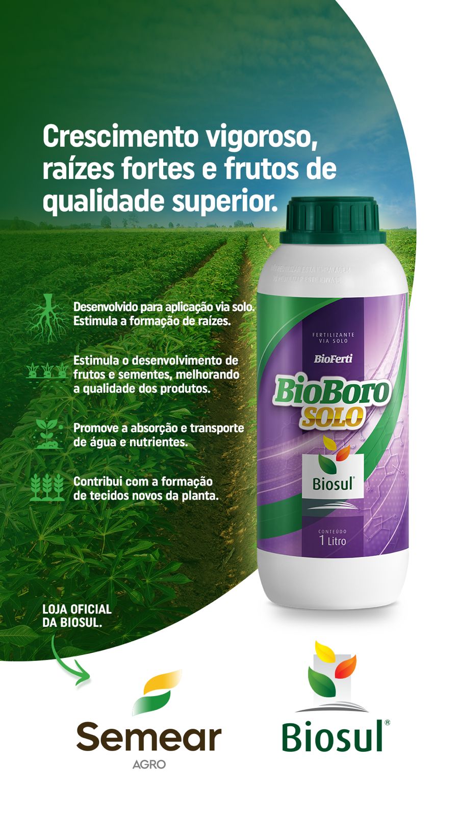🌱 Bio Boro Solo: mais produtividade e qualidade na soja